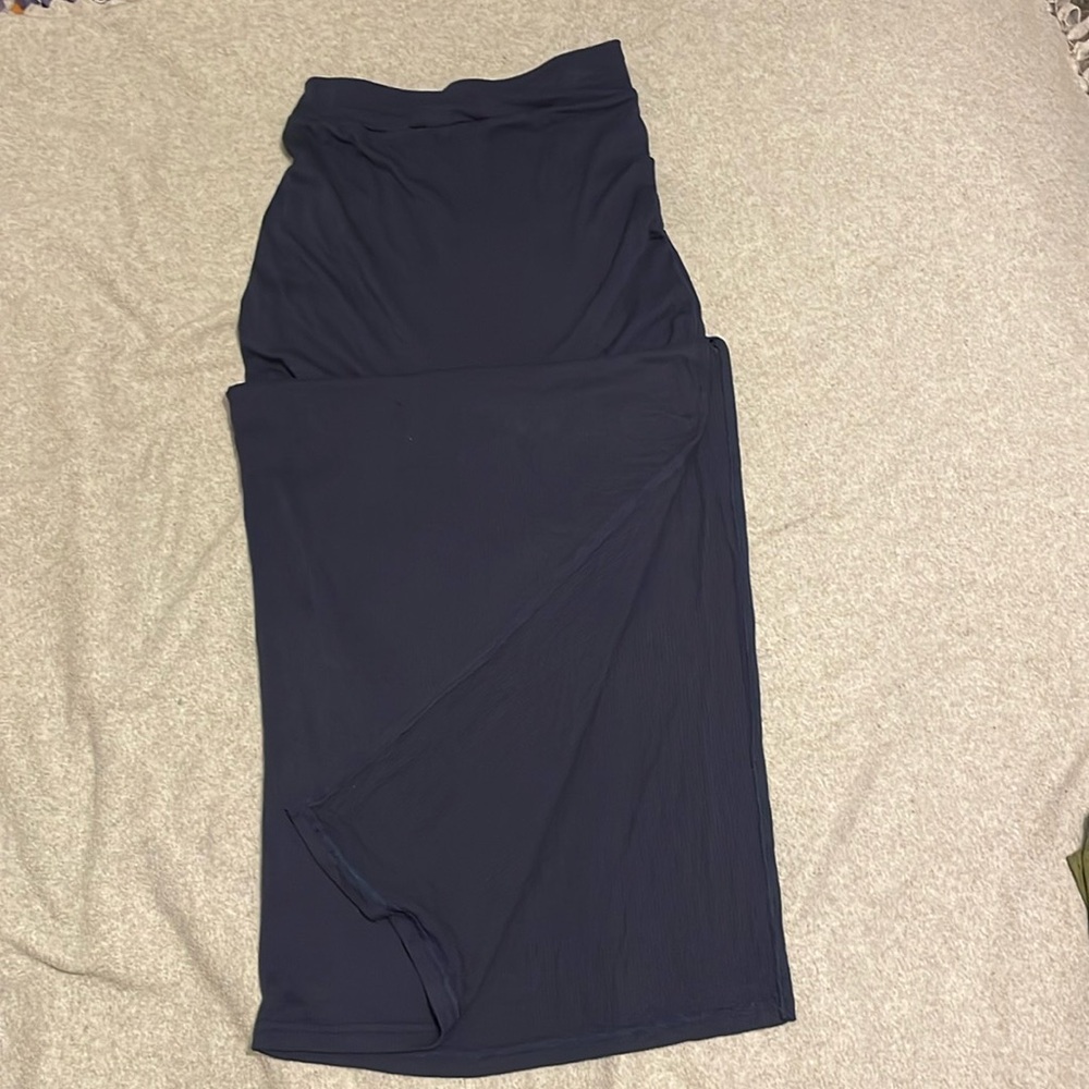Long navy skirt